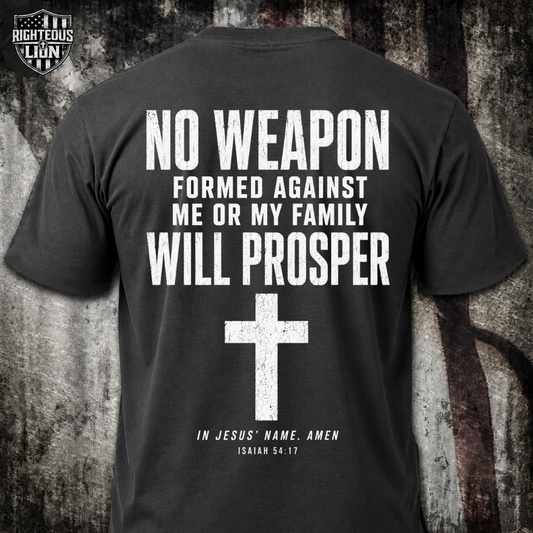 No weapon formed against me or my family will prosper T‑Shirt