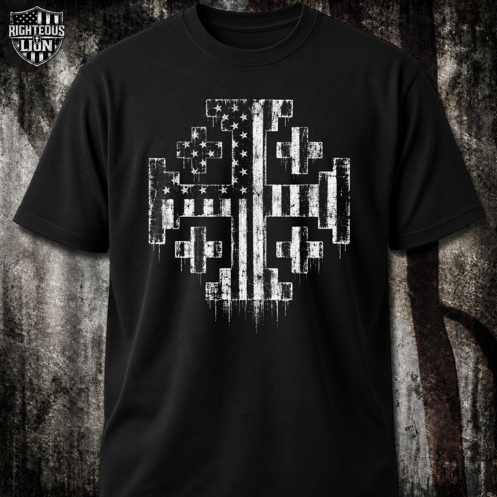 Jerusalem Cross Flag T‑Shirt